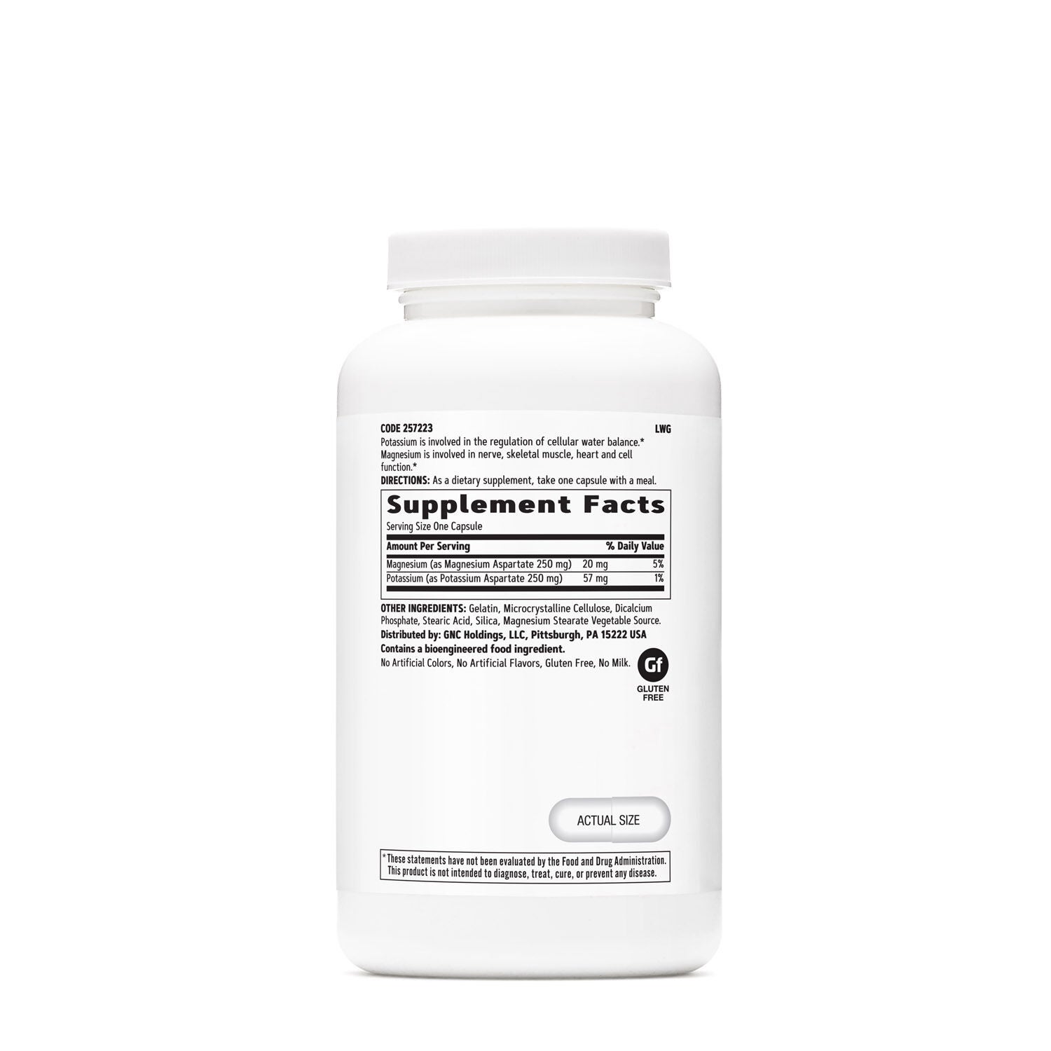 Potassium &amp; Magnesium Aspartate 250mg - 240 Capsules (240 Servings)  | GNC